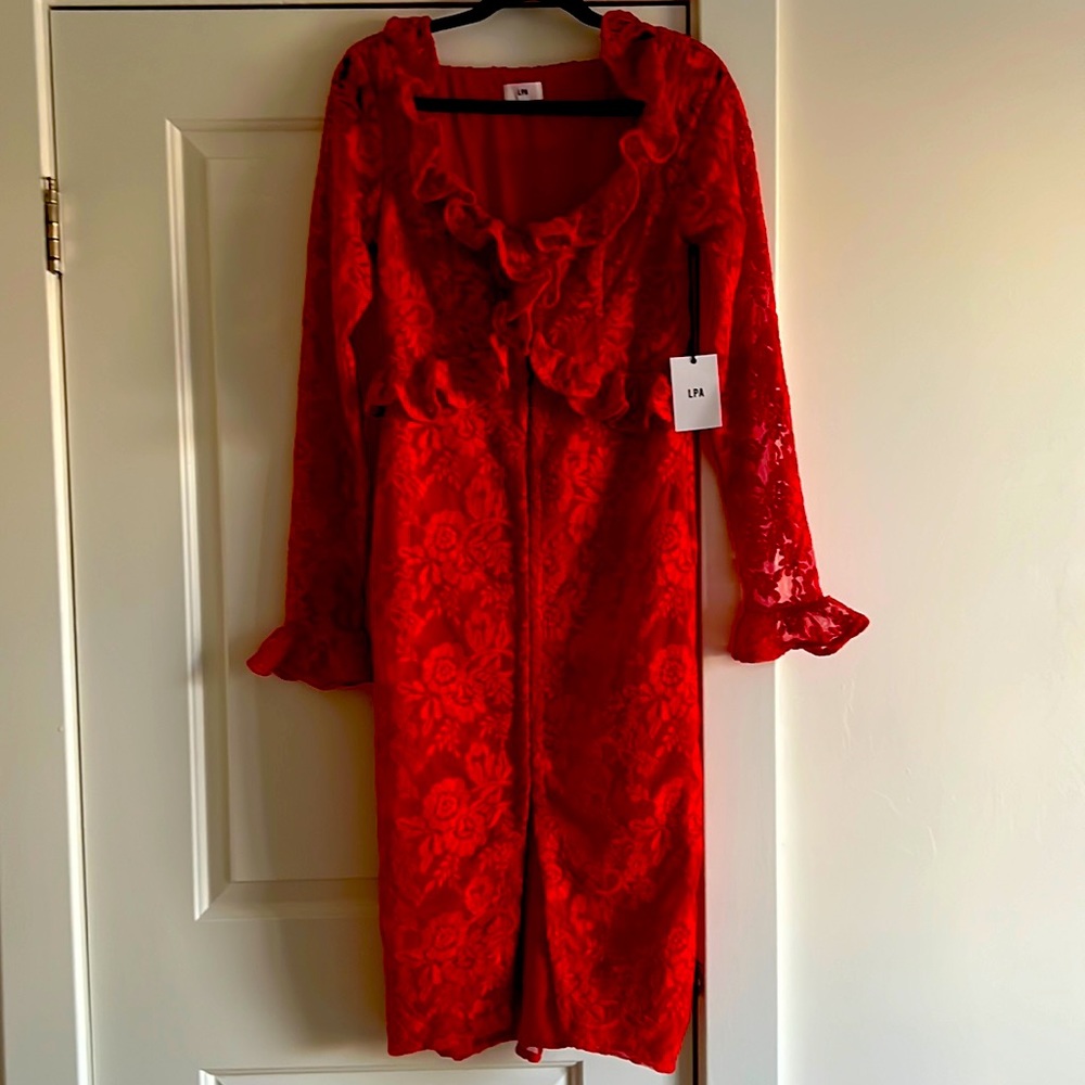 Red Midi dress LPA